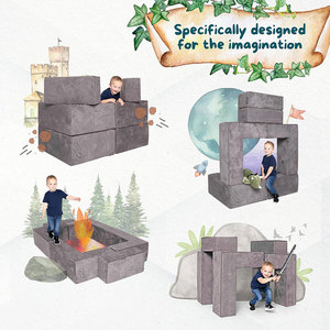 Canapé modulable éducatif pour enfants, 9 pièces, assise en mousse haute densité avec accoudoirs, pour les enfants de 3 ans et plus - Product Image 2