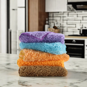 Microfiber Coral Fleece <b>Kitchen</b> Cleaning <b>Cloth</b> Ultra Absorbent Lint-Free Cleaning Towels Thick Microfiber <b>Cloth</b> for Dishwashing - Product Image 2