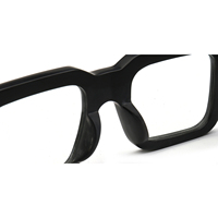 Monture de lunettes haut de gamme en corne de buffle véritable, faite à la main, couleur unie, pour hommes et femmes, noire, logo personnalisable