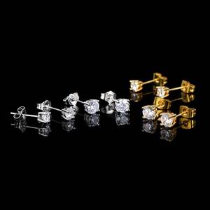 2026 New Non Faded Minimalist Sparkling Geometric Four Claw 5x7mm 6x8mm Oval Cubic Zirconia Solitaire <b>Stud</b> <b>Earrings</b> for Women - Product Image 4