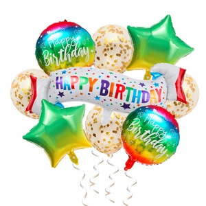 Set di 9 Palloncini <span class=keywords><strong>Buon</strong></span> Compleanno Palloncini in Foil Striscione Decorazione per Festa di Compleanno Sfondo - Product Image 4