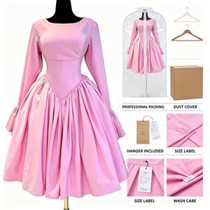 Abito da ballo rococò da donna, abito da principessa vittoriano a maniche lunghe con scollo quadrato, costume storico rosa dolce per la festa di Halloween - Product Image 5
