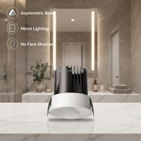 Arche. Plafonnier LED encastré anti-ombre pour coiffeuse, lumière douce pour le visage, découpe 75 mm, pour hôtel, salle de bain, zone de dressing LP-FX7570BT-RTB-21