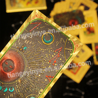 Jeu de cartes de tarot oracle en pvc de luxe étanche et déjoué en or