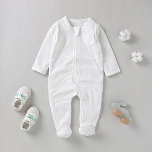 批发脚印婴儿春季睡衣有机棉质睡衣 - Product Image 3