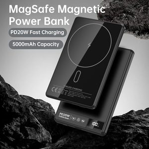 <strong>Custom</strong> Logo Packaging Magnetic 20W Slim Waterproof Bank Wireless Charging 5000mAh Portable Charger Type-C PD Battery Display - Product Image 3