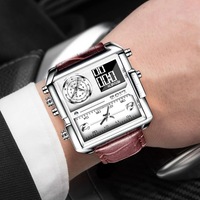 Jam Tangan Pria Mewah Merk Ternama LIGE 8925, Jam Tangan Digital Sport Quartz untuk Pria, Tahan Air, Stopwatch, Relogio Masculino