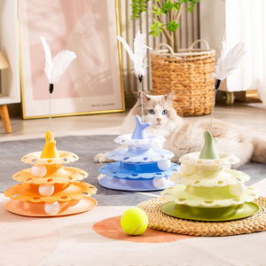 Vente directe usine Jouet interactif multifonctionnel pour chat, plateau tournant à friandises - Product Image 1