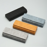 Étui à lunettes rectangulaire haut de gamme fait main Huicheng HC-193 JP, motif marbré, en cuir PU quatre couleurs, protection rigide