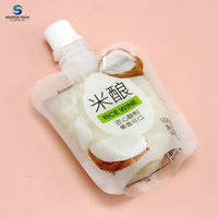 Pochette transparente pour boissons avec bec verseur, emballage en plastique pour jus et boissons liquides, sac en plastique
