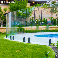 Clôture de piscine sans cadre en verre, en acier inoxydable, résistante à la corrosion, durable et esthétique, pour hôtels et villas