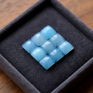 <span class=keywords><strong>Calcedonia</strong></span> Azul Natural de 6x6mm a 20x20mm, Corte Cuadrado en Rosa, Piedra Preciosa <span class=keywords><strong>Pulida</strong></span> para Joyería, Piedra Suelta - Product Image 3