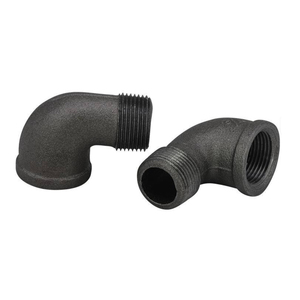 <span class=keywords><strong>Coude</strong></span> de raccordement <span class=keywords><strong>mâle</strong></span>-<span class=keywords><strong>femelle</strong></span> en fonte malléable noire, conforme à la norme ASTM NPT - Product Image 2