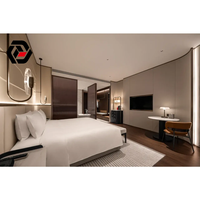 Suite de chambre d'hôtel complète sur mesure avec lit, armoire et fenêtre pleine hauteur, style moderne 5 étoiles, fabriquée directement par le fabricant de Foshan