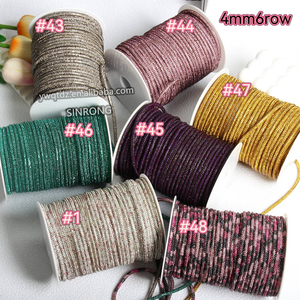 Cuerda de Estrás de 4 mm y 6 Hileras Resistente a la Decoloración con Pedrería de Cristal para Adornos y Decoración de Prendas - Product Image 5