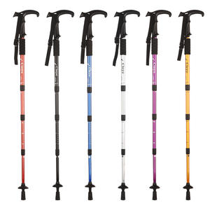Bastones de Senderismo Cleye de Aleación de Aluminio con Absorción de Impactos y Mango en T, Bastones de Trekking para Exteriores en Rojo, Azul, Plateado, Negro, Dorado y Morado - Product Image 1