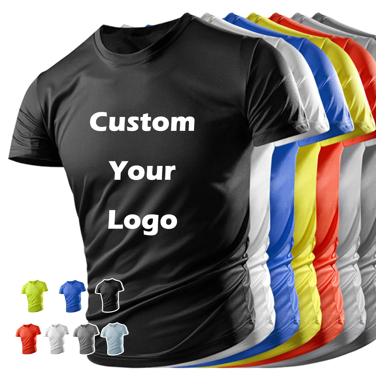 Günstige leere Herren 100% Polyester Quick Dry T-Shirt Custom Sublimation Print mit Logo Unisex Sport Herren T-Shirt