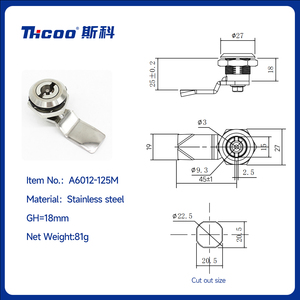 Bền Chống Trộm Thép Không Gỉ 304 <span class=keywords><strong>Key</strong></span> Khóa Đánh Bóng Kết Thúc Đôi <span class=keywords><strong>Bit</strong></span> Quý Lần Lượt Với Tam Giác Vuông Hex Cam Khóa - Product Image 4