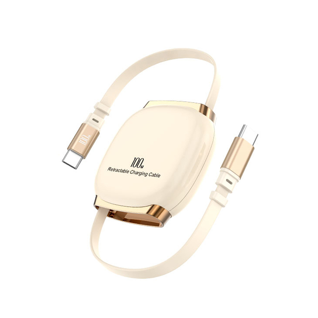 100W 5A PD New Retractable Quick Charge Type-C USB  Fast Charging Portable Retractable USB Cable