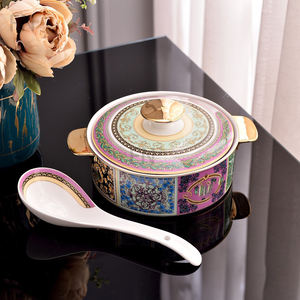 Service de vaisselle de luxe en porcelaine osseuse de haute qualité 58 pièces cadeau d'affaires en céramique vaisselle élégante - Product Image 5