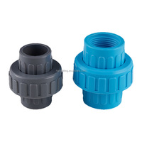 Raccord de tuyauterie en PVC à union nervurée avec embouts filetés de 1/2 à 4 pouces, trois pièces, pour usine de traitement de l'eau
