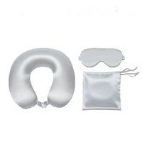 OEM ODM Kit de Voyage Écologique et Portable pour Avion, comprenant Oreiller Cervical en Forme de U en Mousse à Mémoire de Forme et Soie de Mûrier, et Masque de Sommeil pour les Yeux