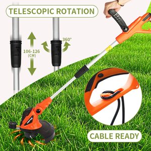 Vertak 2-in-1 Corded String <strong>Trimmer</strong> &amp; Edger, Telescopic 360&deg; Swivel Handle, 5-Setting Adjustable Weed Wacker for Garden Yard - Product Image 3