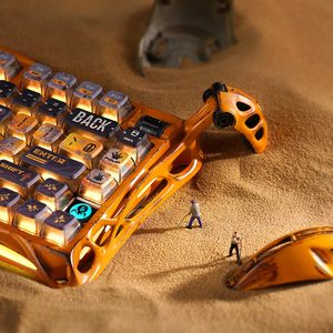 GravaStar Mercury K1 Pro 무선 기계식 게임용 키보드, 알루미늄 합금 75% 레이아웃, 수제 전투 착용 옐로우 에디션 - Product Image 6