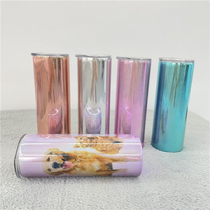 Heat Transfer straight <strong>absolutely</strong> Iridescent Metallic Electroplate holographic 20oz skinny tumbler for White Sublimation - Product Image 5