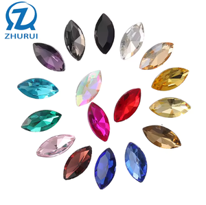 พลอยเทียมทรงตาม้า้านหลังแบนทำจากแก้วคริสตัลสีแดงใสดูหรูหรา - Product Image 5