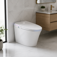 WC intelligent haut de gamme en forme de V à chasse automatique, toilette de luxe télécommandée monobloc, WC intelligent à double chasse