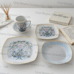 Juego de <span class=keywords><strong>Vajilla</strong></span> de Porcelana Fina de 47 Piezas, <span class=keywords><strong>Vajilla</strong></span> de Cerámica <span class=keywords><strong>Portuguesa</strong></span>, Diseño Contemporáneo, <span class=keywords><strong>Vajilla</strong></span> de Restaurante para Fiestas en Casa - Product Image 2