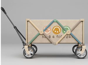 Robuuste, all-terrain 600D Oxford draagbare opvouwbare campingbank, transportkar, opbergwagen voor buitenpicknicks en stranden - Product Image 3