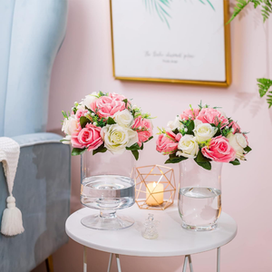 Centro de Mesa de Rosas Rosadas de Diseño para Bodas, Decoración de San Valentín, Ramo para Fiestas de Cumpleaños, Arreglo Floral para el Hogar - Product Image 3