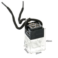 Diffuseur d'air suspendu en verre de forme carrée de 6 ml avec logo personnalisé pour la conception de mode, parfum de voiture