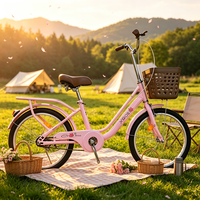 Vélo de ville à cadre basse pour enfants, plusieurs tailles, avec panier et porte-bagages arrière pour les trajets quotidiens, production personnalisable