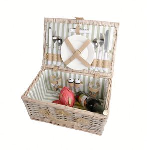 Chine Usine En <span class=keywords><strong>Osier</strong></span> De Saule Bon Marché Pliant Pique-Nique Panier Ensemble - Product Image 2