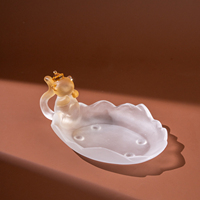 Sous-verre en cristal motif chat mignon, assiette à dessert et à collation, décoration d'intérieur tendance en cristal, cadeau