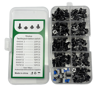 Kit de 180 interrupteurs à bouton-poussoir tactiles, 10 types, 6*6*4.3mm-7*7*14mm, micro-interrupteurs momentanés DIP 4 broches pour projets électroniques DIY