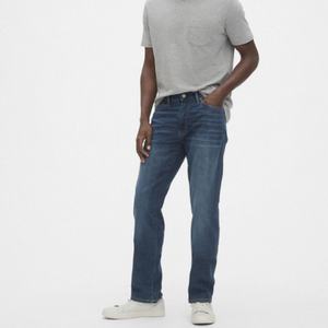 Jeans de Moda Otoñales Casuales de Pierna Recta y Corte Holgado para Hombre, Pantalones de Mezclilla Azul Oscuro con Cinco Bolsillos - Product Image 3