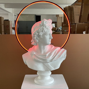 David Head Imitation Plâtre Lumineux Écologique Sculpture Faite À La Main Apollo Résine Ornement Figure Modèle Chambre Décoration Nordique - Product Image 3