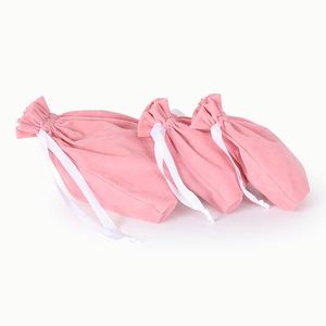 High Quality Packing Custom Logo Print Pouch Wholesale Drawstring Pink Velvet <b>Bag</b> for Wedding Gifts - Product Image 3