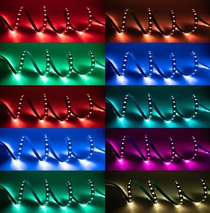 ไฟ LED RGB แบบเส้น 12V 24V 5050 60LEDs/เมตร ปรับความสว่างได้ เปลี่ยนสีได้ สำหรับตกแต่งบ้าน เกมมิ่ง ทีวี ไฟแบ็คไลท์ - Product Image 5