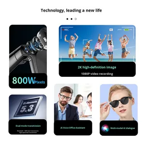 Nouvelles lunettes de caméra intelligentes AI Casque portable Lunettes intelligentes avec caméra Appel musical Enregistrement photo et vidéo - Product Image 3