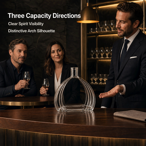Solent 500ml 700ml 750ml Klare Bogenförmige Glasflasche Einzigartige Spirituosenverpackung für Whiskey Wodka <span class=keywords><strong>Gin</strong></span> Brandy Geschenk Individuelles Design - Product Image 1