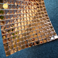 Transparente Rose Golden Diamond Effekt Shinny Glas Mosaik fliese für Wand Backs plash Küche Bar Bad Toilette Schwimmbad
