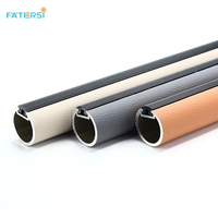 FATERSI Tringle de penderie murale en aluminium recouverte de cuir PU, anti-rayures, pour chambre à coucher et dressing