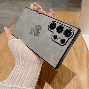 Pour <span class=keywords><strong>Samsung</strong></span> S24 Ultra étui luxe couture PU cuir feuille d'érable étui de téléphone portable pour <span class=keywords><strong>Samsung</strong></span> Galaxy A55 A15 S23 Ultra Plus - Product Image 1