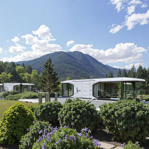 Cápsula espacial de casa pequeña de lujo comercial Contenedor de acero prefabricado Instalación rápida Tamaño personalizado para bienes raíces de construcción - Product Image 4