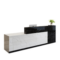 Bureau de réception moderne de luxe en bois blanc pour salon, salle de sport, banque, hôtel – Design unique